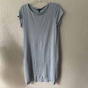 Eileen Fisher Blue Bateau Hi Low Stretch Dress